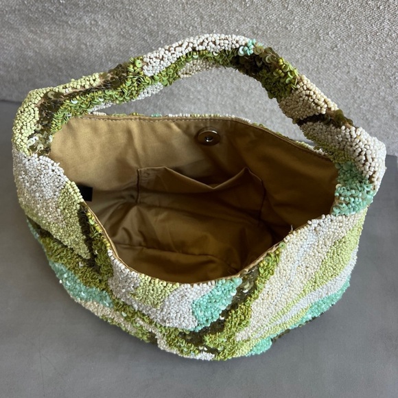 Viral Beaded Bag Green & Blue Handbag, NWT - Picture 3 of 5